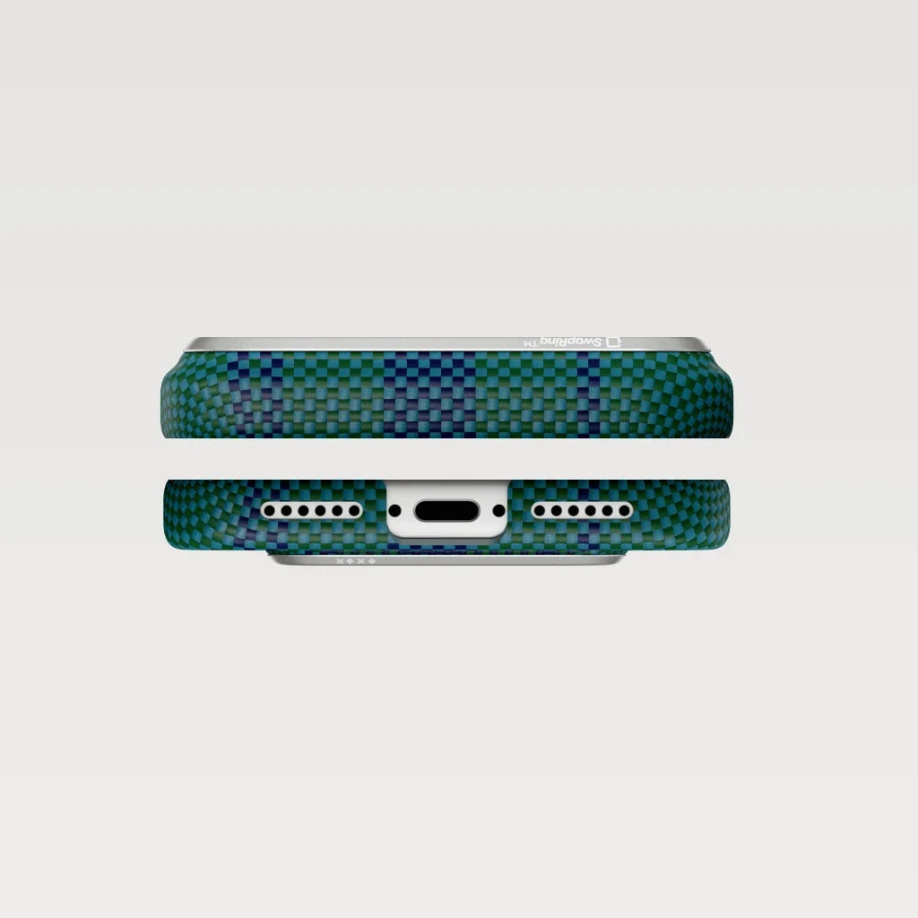 Pitaka iPhone 17 Pro Karbon Kılıf MagSafe Uyumlu Aramid Fiber - Edge Forest Dawn
