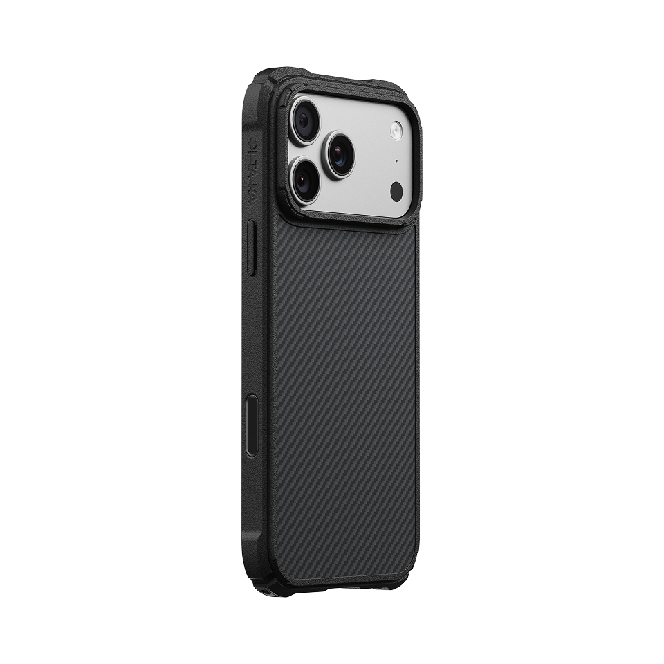 Pitaka iPhone 18 Pro Max Karbon Kılıf MagSafe Uyumlu Aramid Fiber - Cairn 600D Black Gray