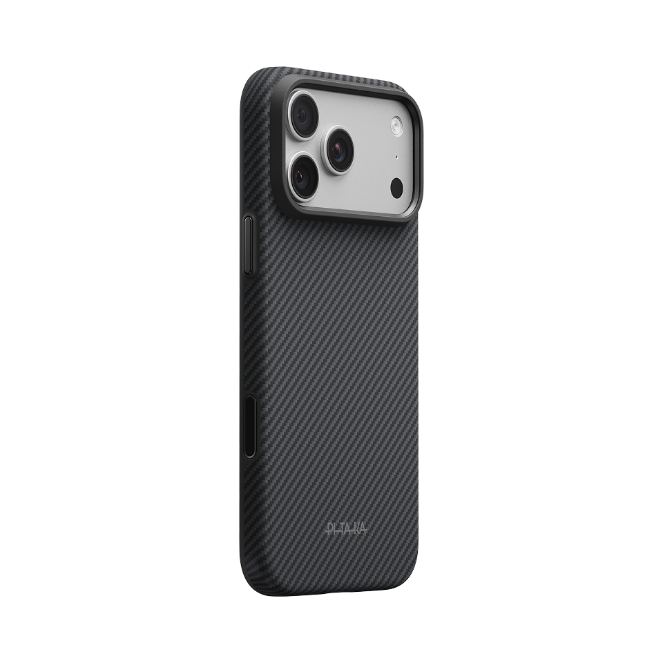 Pitaka iPhone 18 Pro Max Karbon Kılıf MagSafe Uyumlu Aramid Fiber - Summa 600D Black Gray