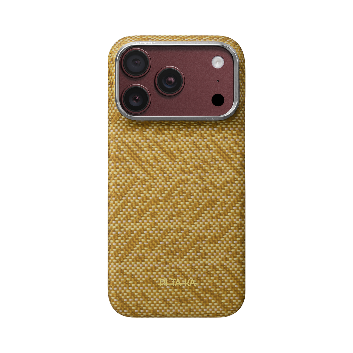 Pitaka iPhone 18 Pro Karbon Kılıf MagSafe Uyumlu Aramid Fiber - Edge Golden Drift
