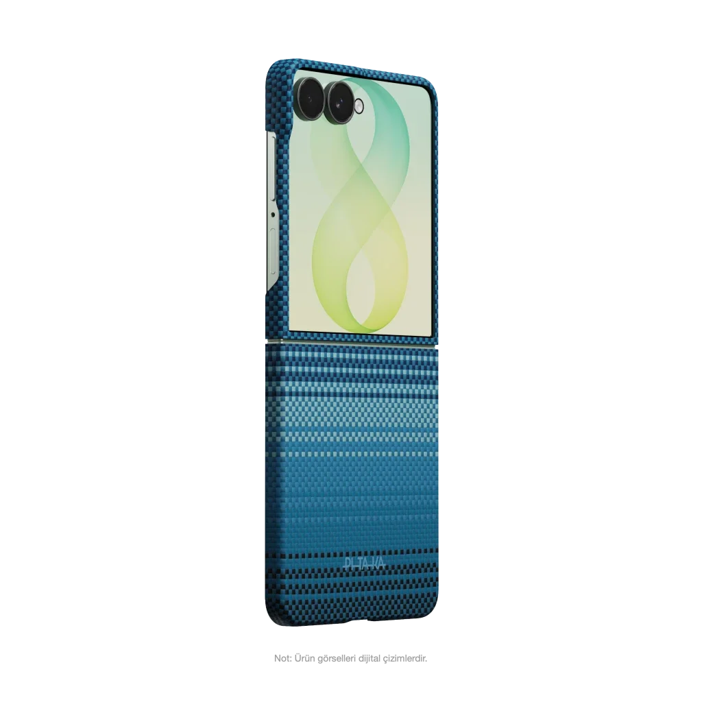 Pitaka Galaxy Z Flip8 Karbon Kılıf MagSafe Uyumlu Aramid Fiber - Edge Moonrise