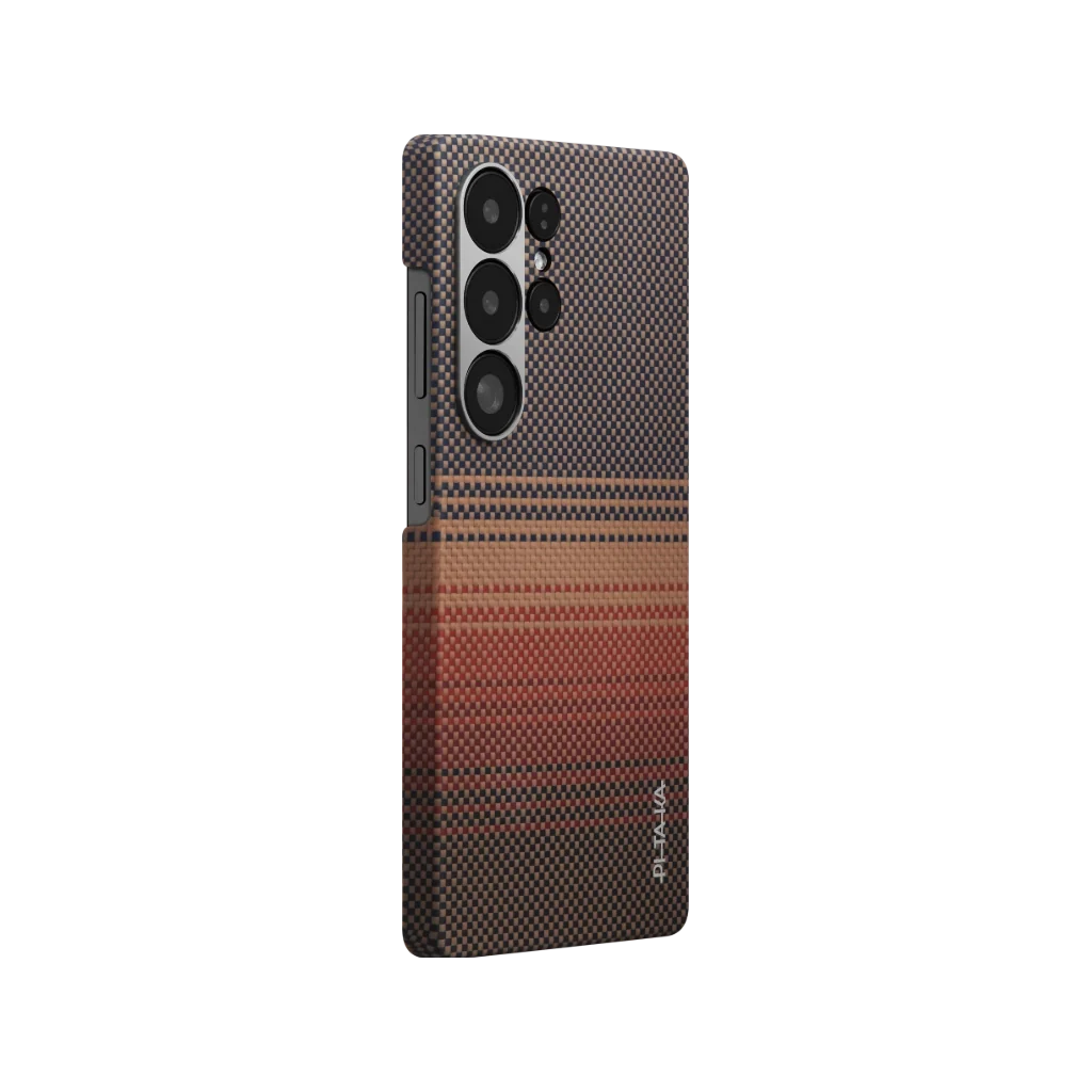 Pitaka Galaxy S25 Ultra Karbon Kılıf MagSafe Uyumlu Aramid Fiber - Edge Sunset