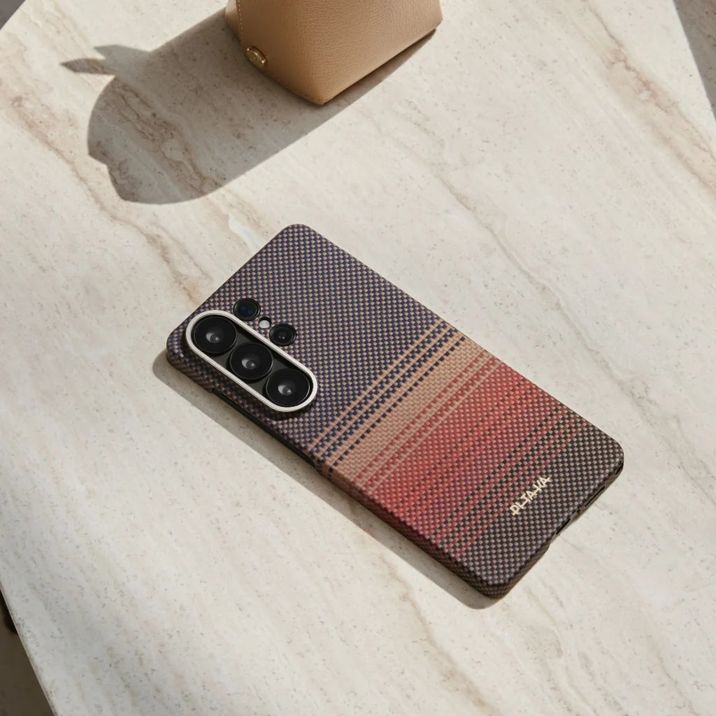 Pitaka Galaxy S26 Plus Karbon Kılıf MagSafe Uyumlu Aramid Fiber - Edge Sunset