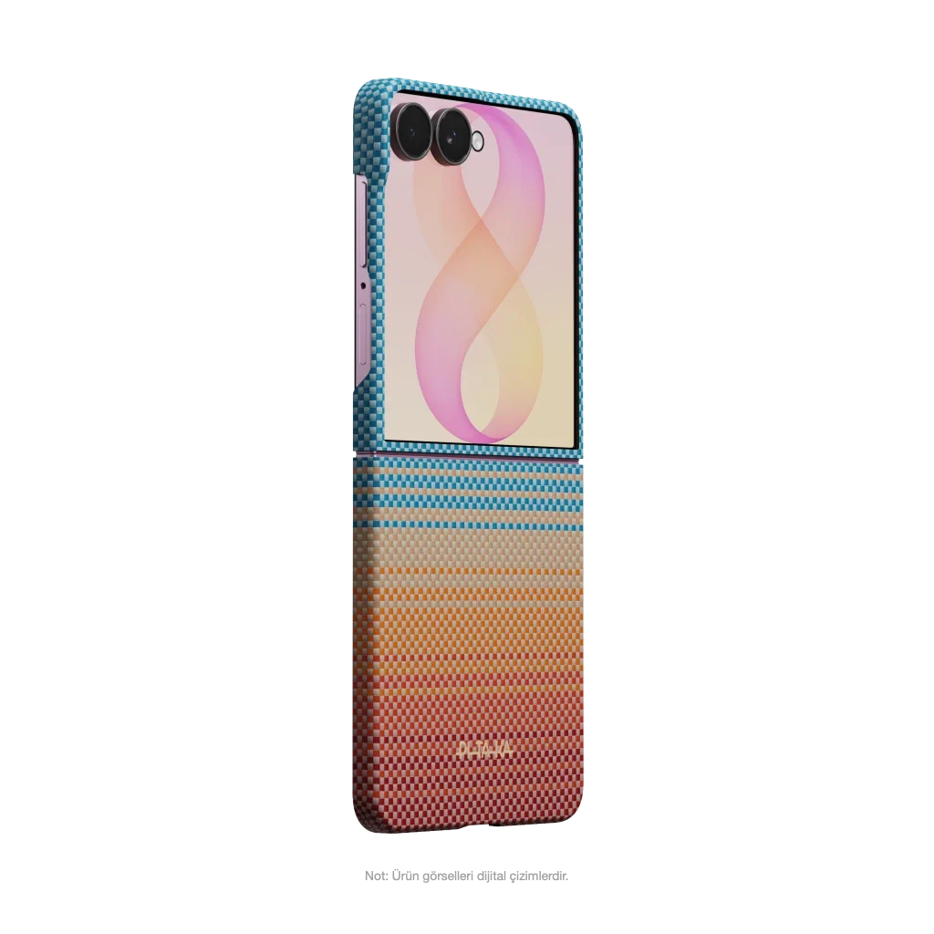 Pitaka Galaxy Z Flip8 Karbon Kılıf MagSafe Uyumlu Aramid Fiber - Edge California Dream-01