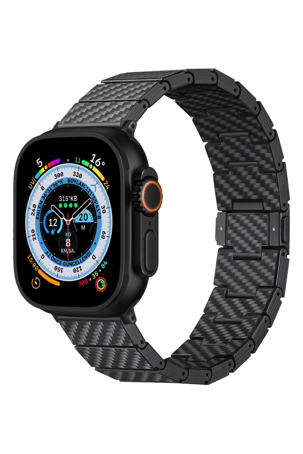 Pitaka Apple Watch / Ultra Uyumlu Karbon Fiber Kordon Modern