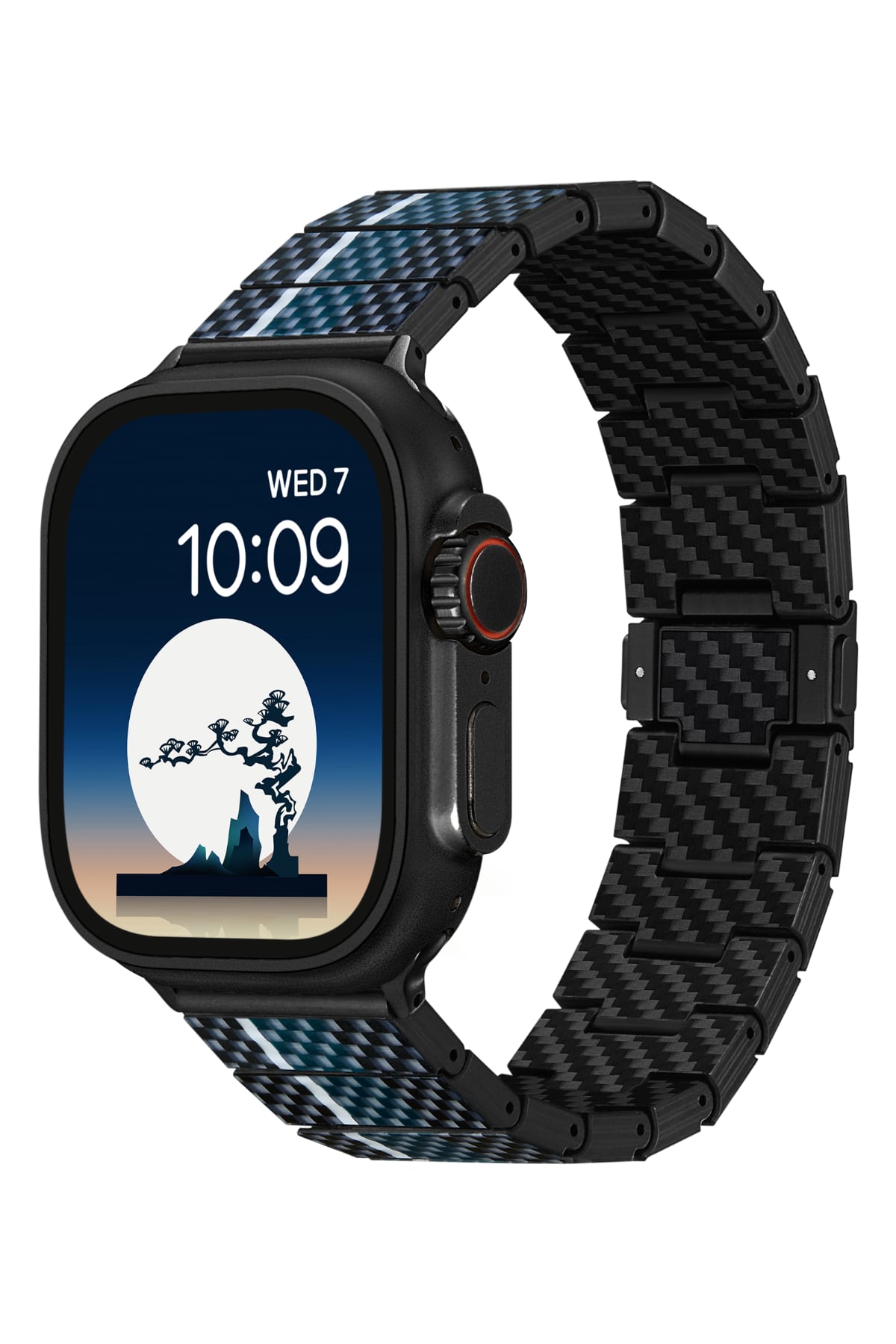 Pitaka Apple Watch / Ultra Uyumlu Karbon Fiber Kordon Moon