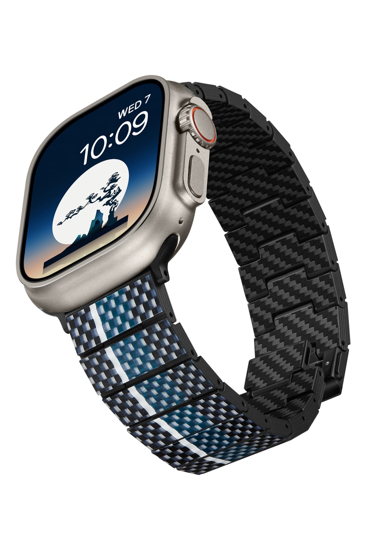 Pitaka Apple Watch / Ultra Uyumlu Karbon Fiber Kordon Moon