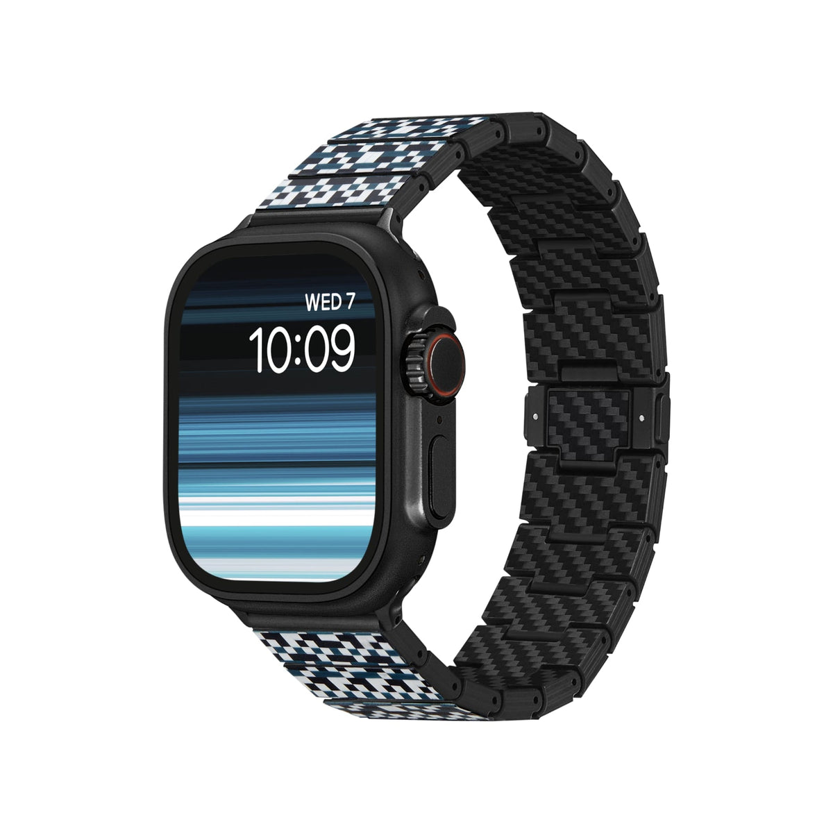 Pitaka Apple Watch / Ultra Uyumlu Karbon Fiber Kordon Mosaic
