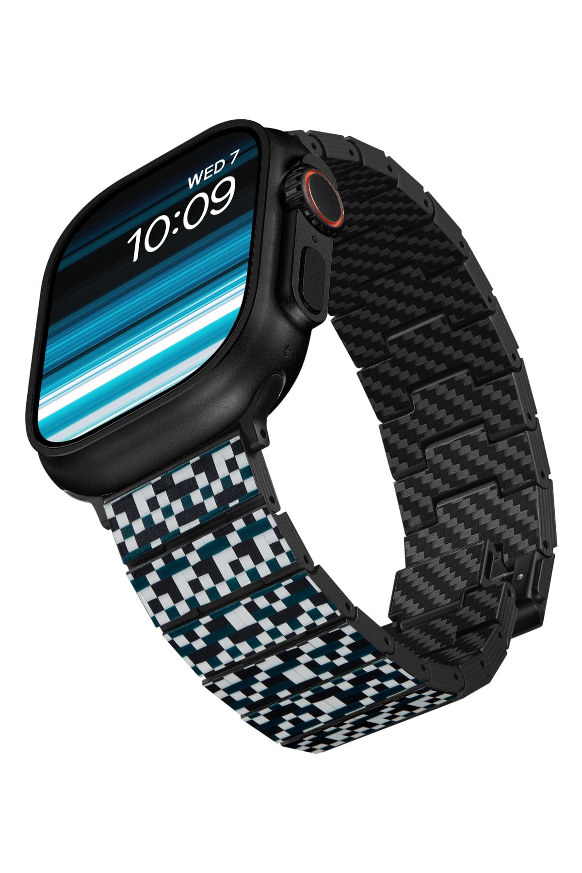 Pitaka Apple Watch / Ultra Uyumlu Karbon Fiber Kordon Mosaic