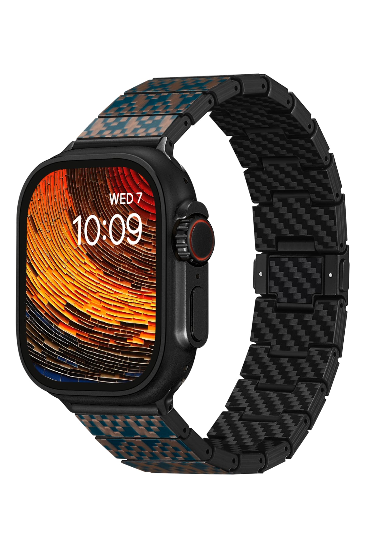 Pitaka Apple Watch / Ultra Uyumlu Karbon Fiber Kordon Stairs