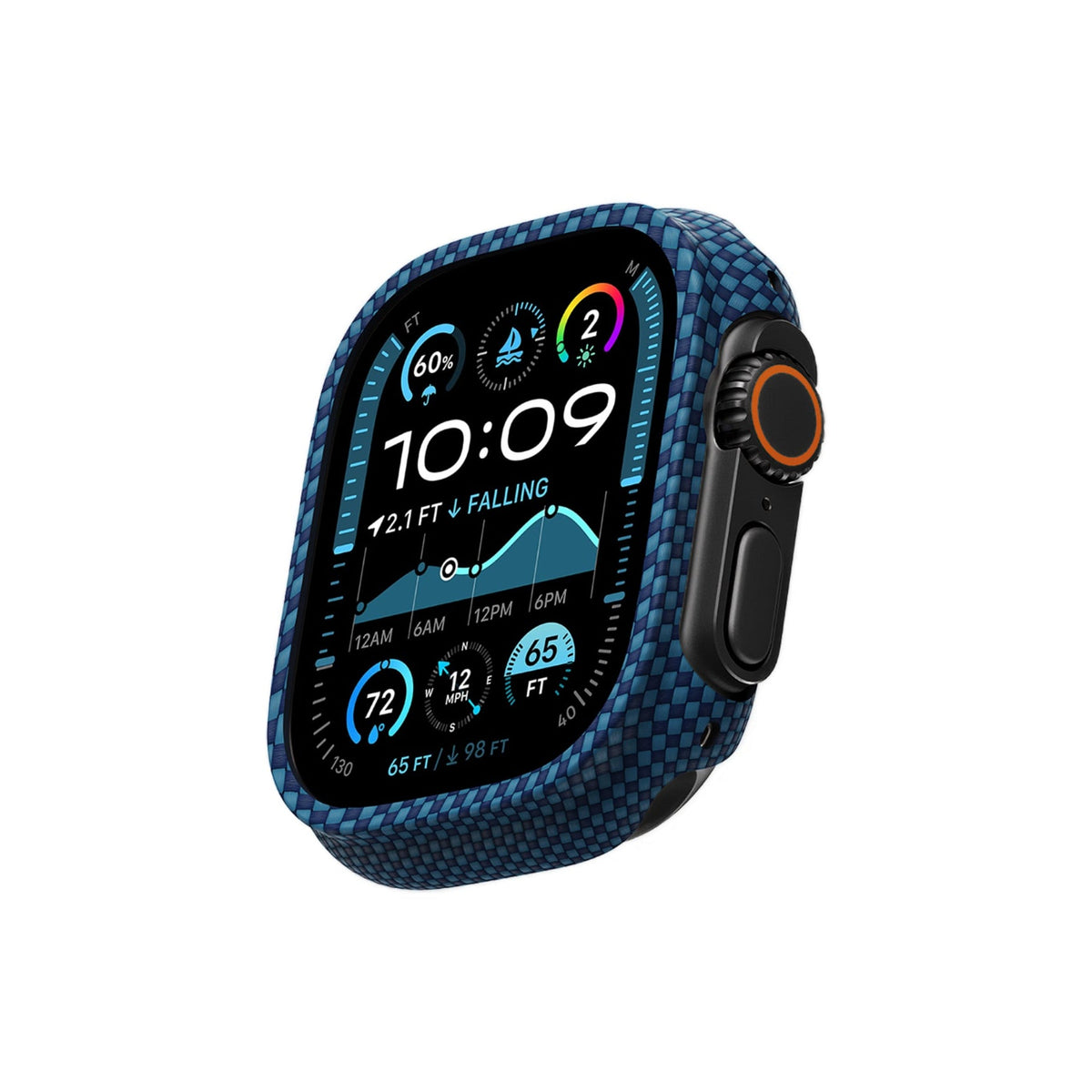Pitaka Aramid Fiber 600D Apple Watch Ultra 49mm Uyumlu Kasa Koruyucu Mavi