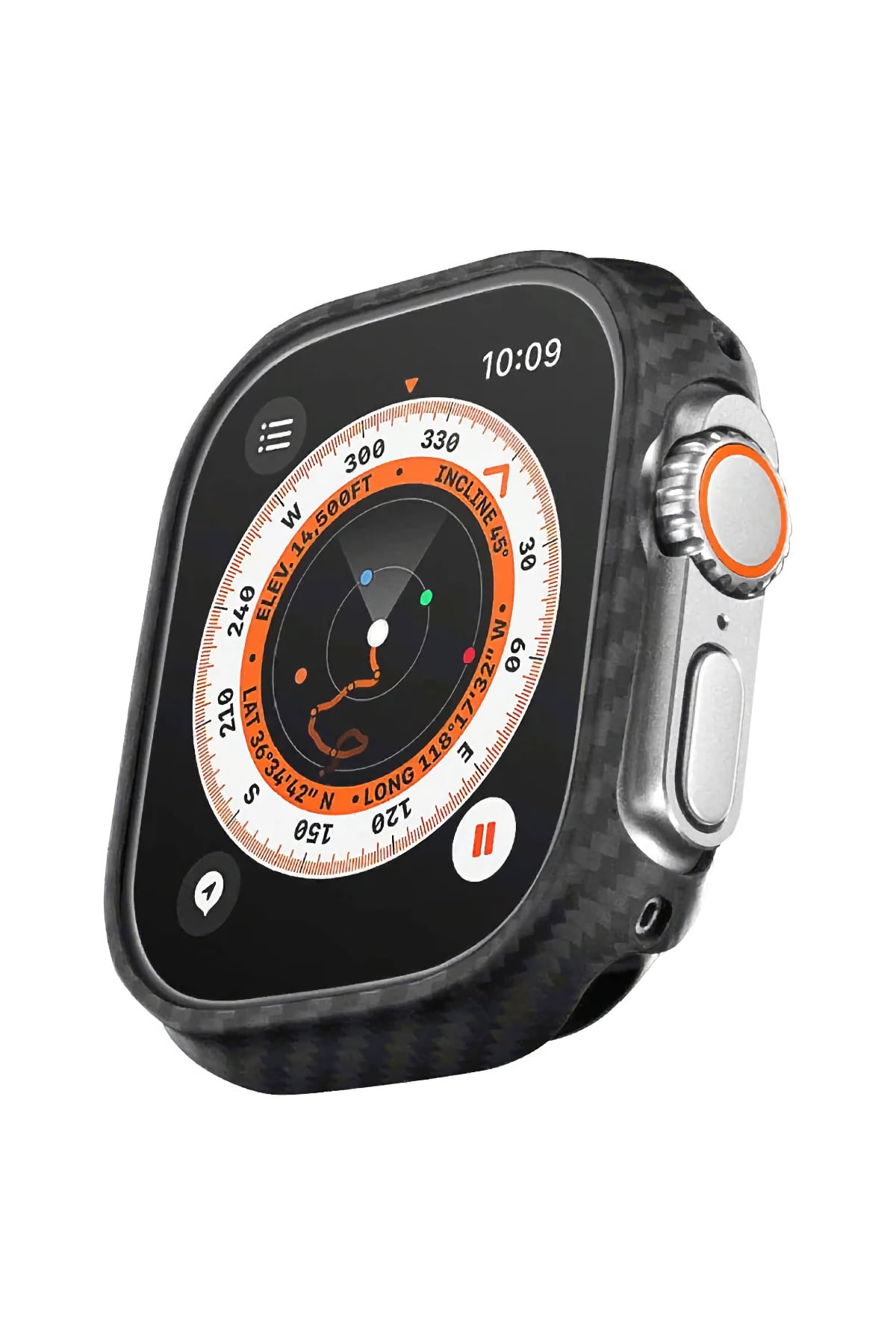 Pitaka Aramid Fiber 600D Apple Watch Ultra 49mm Uyumlu Kasa Koruyucu Siyah