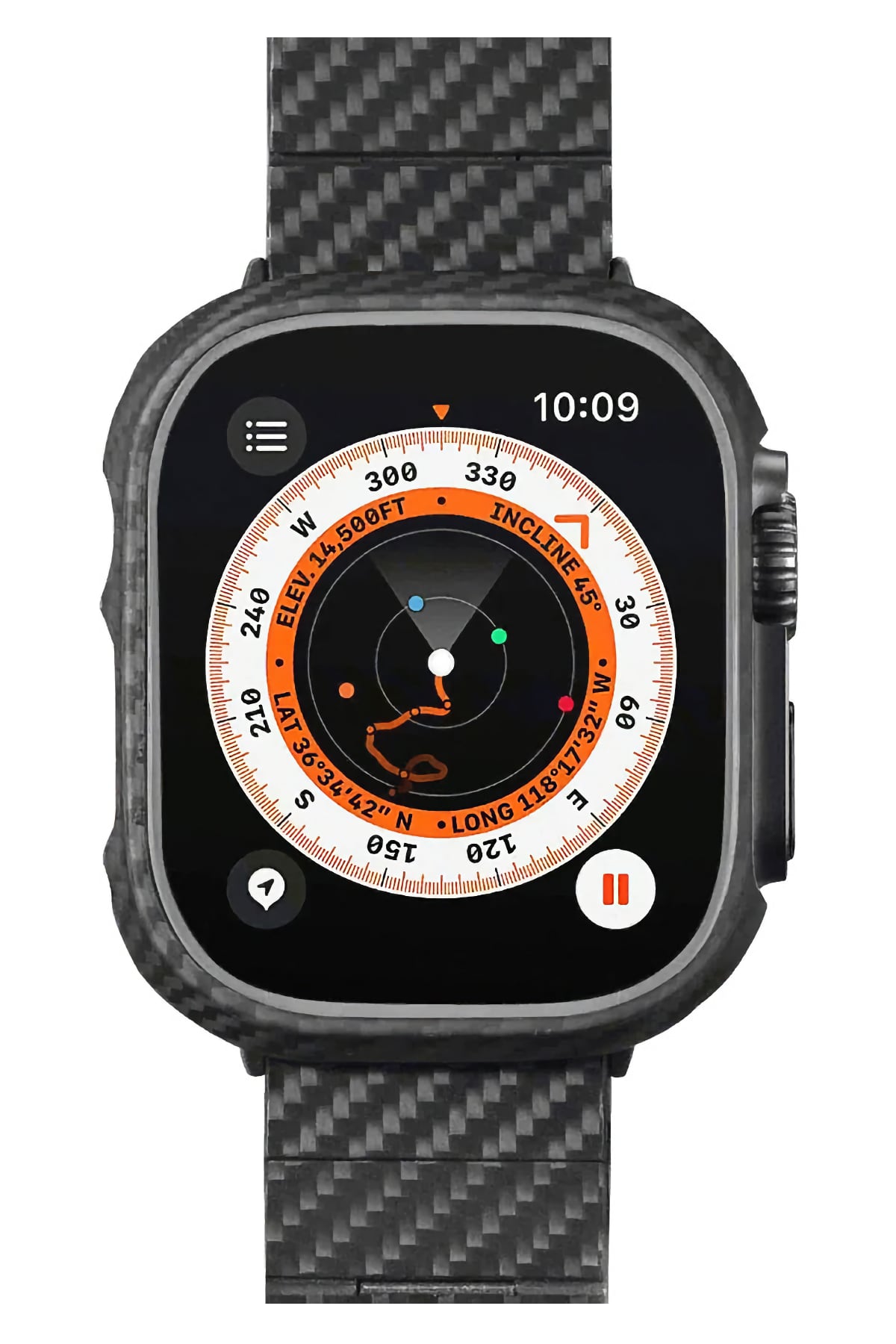 Pitaka Aramid Fiber 600D Apple Watch Ultra 49mm Uyumlu Kasa Koruyucu Siyah