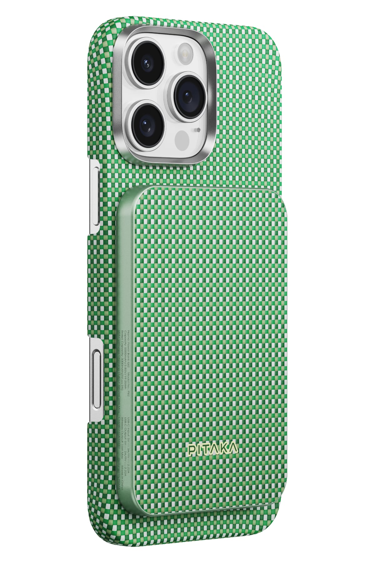 Pitaka Aramid Fiber Magsafe uyumlu Manyetik Powerbank Forest Green