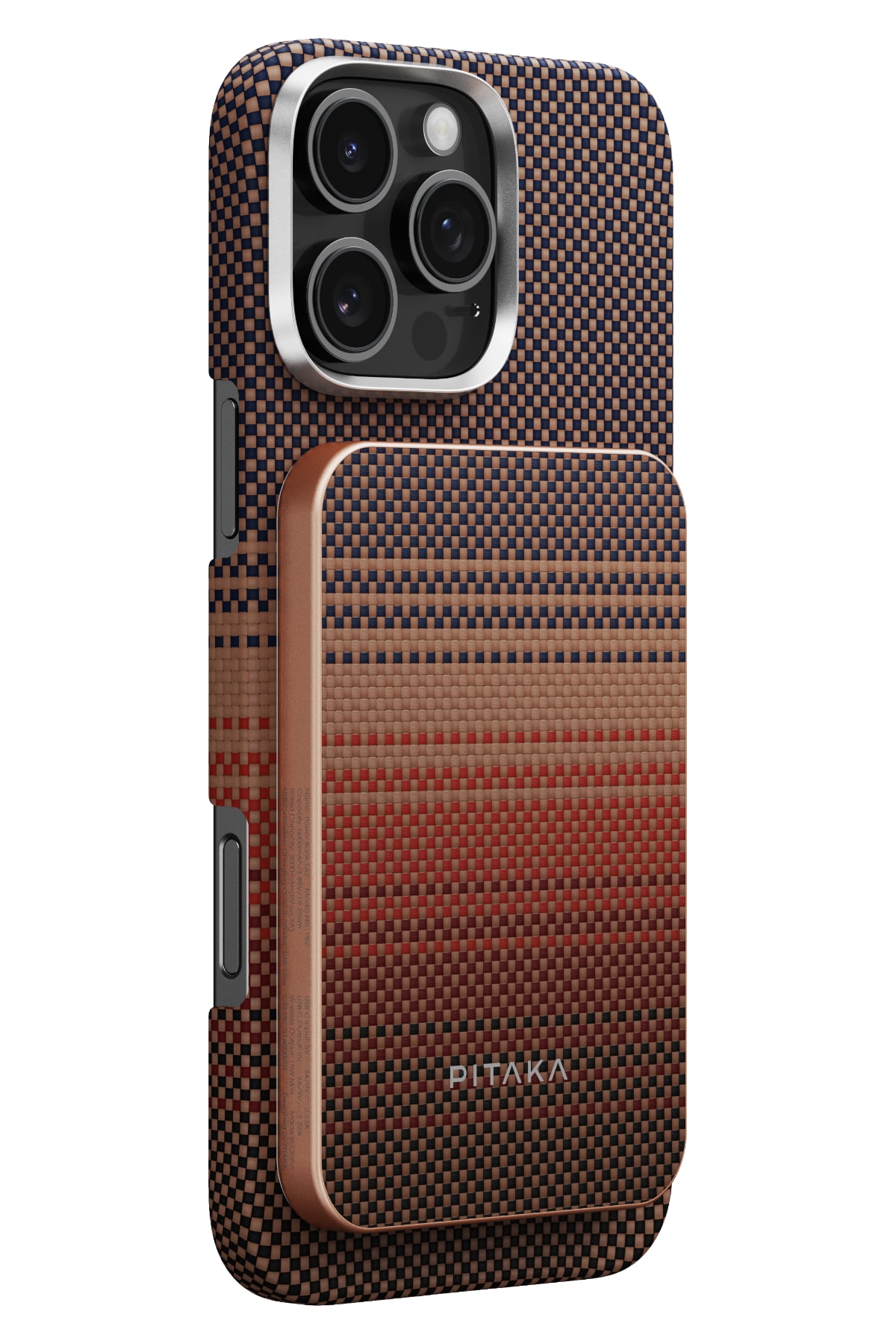 Pitaka Aramid Fiber Magsafe uyumlu Manyetik Powerbank Sunset