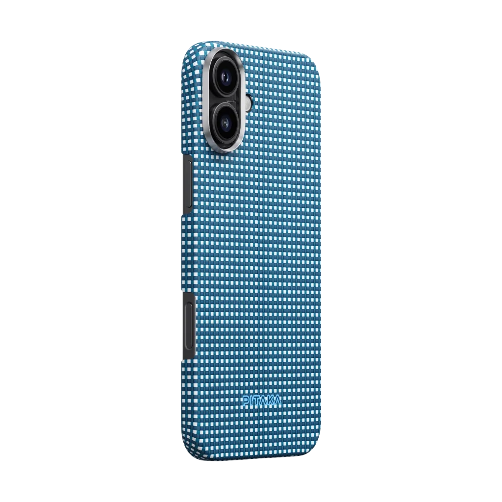 Pitaka iPhone 16 Plus Karbon Kılıf MagSafe Uyumlu Aramid Fiber - Edge Ocean Blue