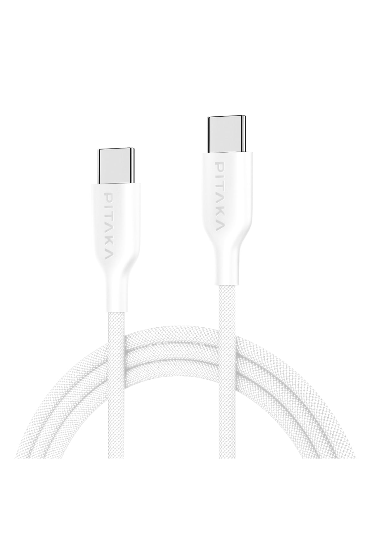 Pitaka Flex Braided Örgü Type-C to Type-C 60w PD Hızlı Data ve Şarj Kablosu 1.2m Beyaz