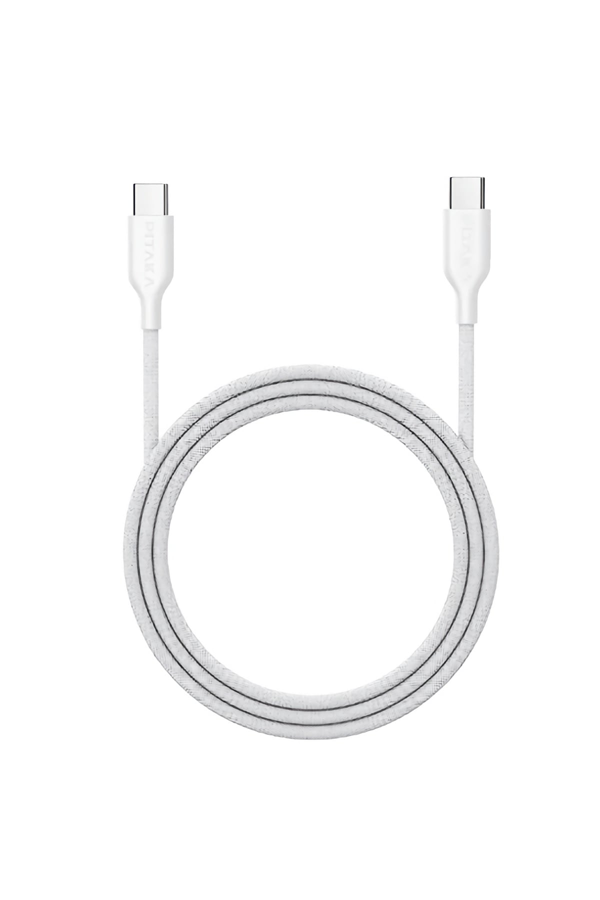 Pitaka Flex Braided Örgü Type-C to Type-C 60w PD Hızlı Data ve Şarj Kablosu 1.2m Beyaz