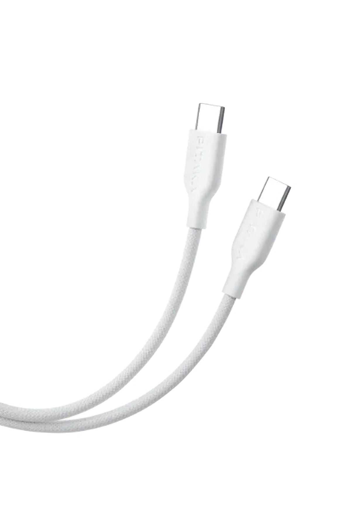 Pitaka Flex Braided Örgü Type-C to Type-C 60w PD Hızlı Data ve Şarj Kablosu 1.2m Beyaz
