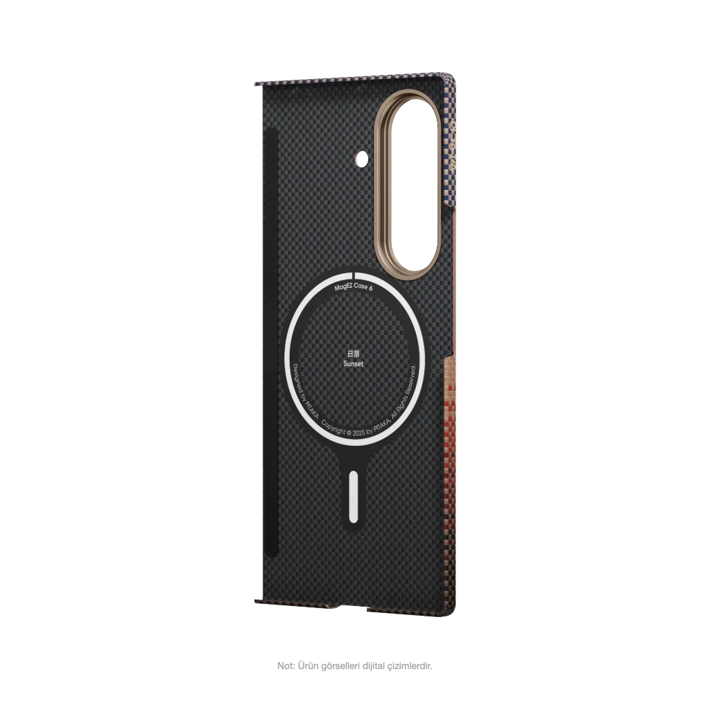 Pitaka Galaxy Z Fold7 Karbon Kılıf MagSafe Uyumlu Aramid Fiber - Edge Sunset