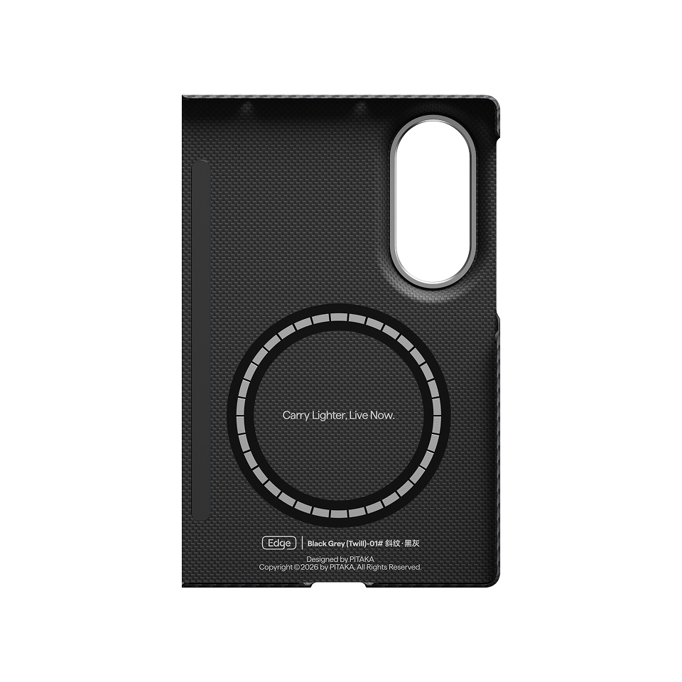 Galaxy Z Fold8 Karbon Kılıf MagSafe Uyumlu Aramid Fiber - Edge 600D Black Gray