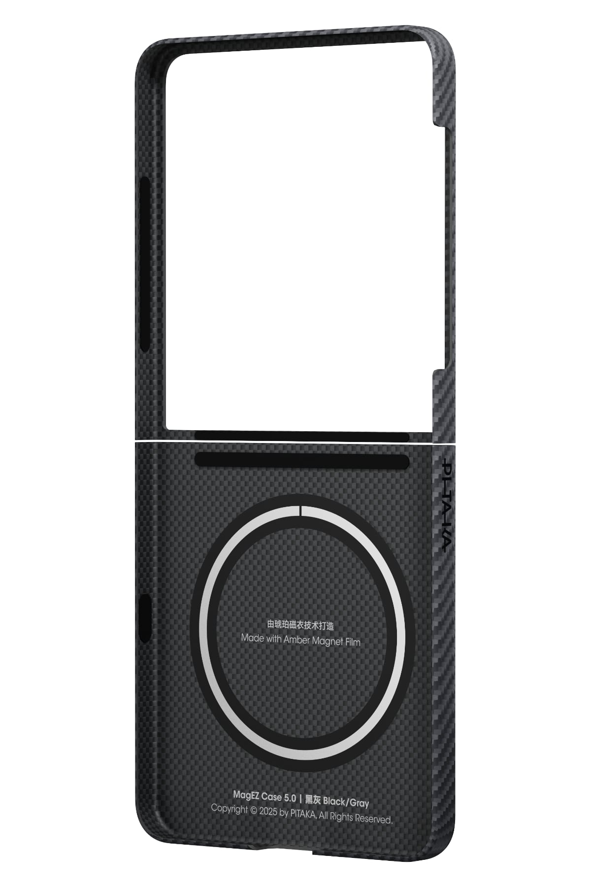 Pitaka Galaxy Z Flip7 Siyah Gri Aramid Fiber Kılıf | MagSafe Uyumlu Ultra İnce