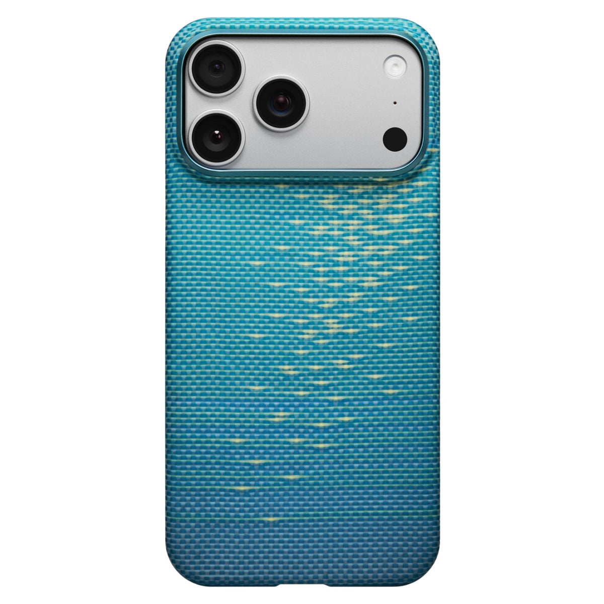 Pitaka iPhone 17 Pro Karbon Kılıf MagSafe Uyumlu Aramid Fiber - Edge Lucid Blue