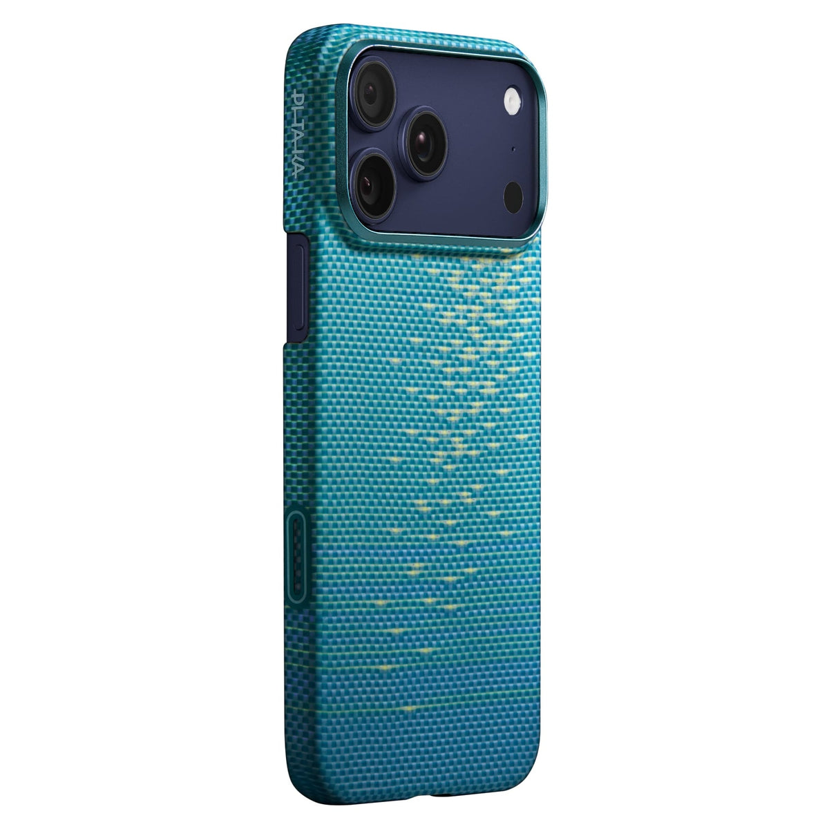 Pitaka iPhone 17 Pro Karbon Kılıf MagSafe Uyumlu Aramid Fiber - Edge Lucid Blue