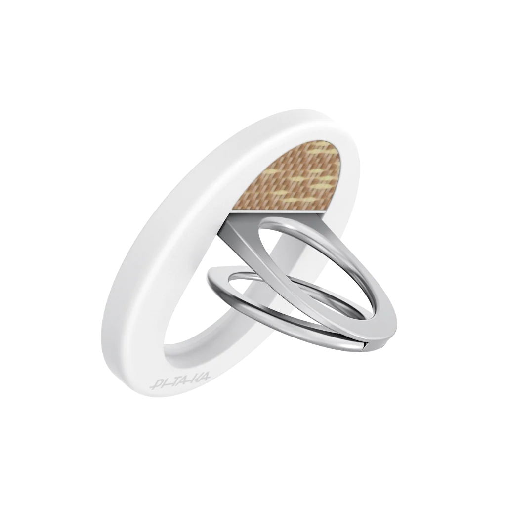 Aramid Fiber MagEZ Grip 3 Magsafe Magnetik Ring Stand Telefon Tutucu Golden Glint