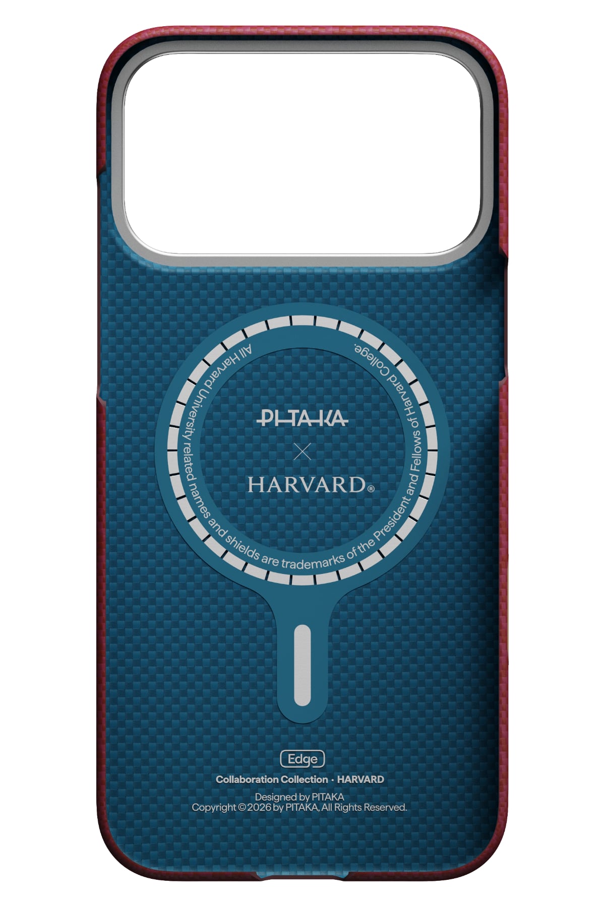 Pitaka Harvard Crimson iPhone 17 Pro Max MagSafe Aramid Fiber Kılıf
