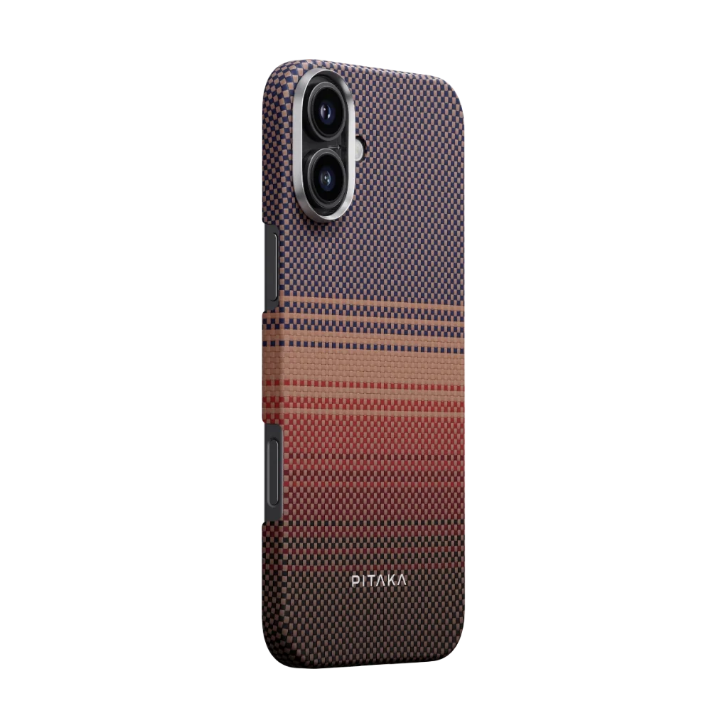 Pitaka iPhone 16 Plus Karbon Kılıf MagSafe Uyumlu Aramid Fiber - Edge Sunset