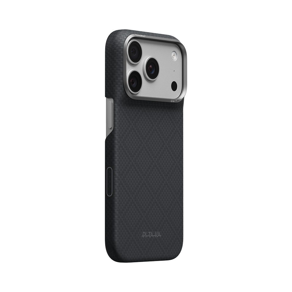 Pitaka iPhone 18 Pro Karbon Kılıf MagSafe Uyumlu Aramid Fiber - Edge Lava Black