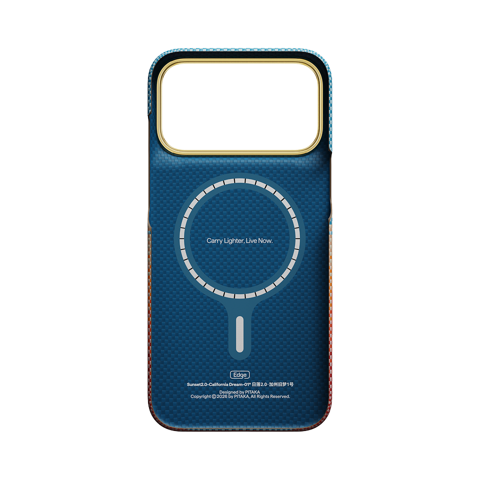 Pitaka iPhone 18 Pro Karbon Kılıf MagSafe Uyumlu Aramid Fiber - Edge California Dream-01