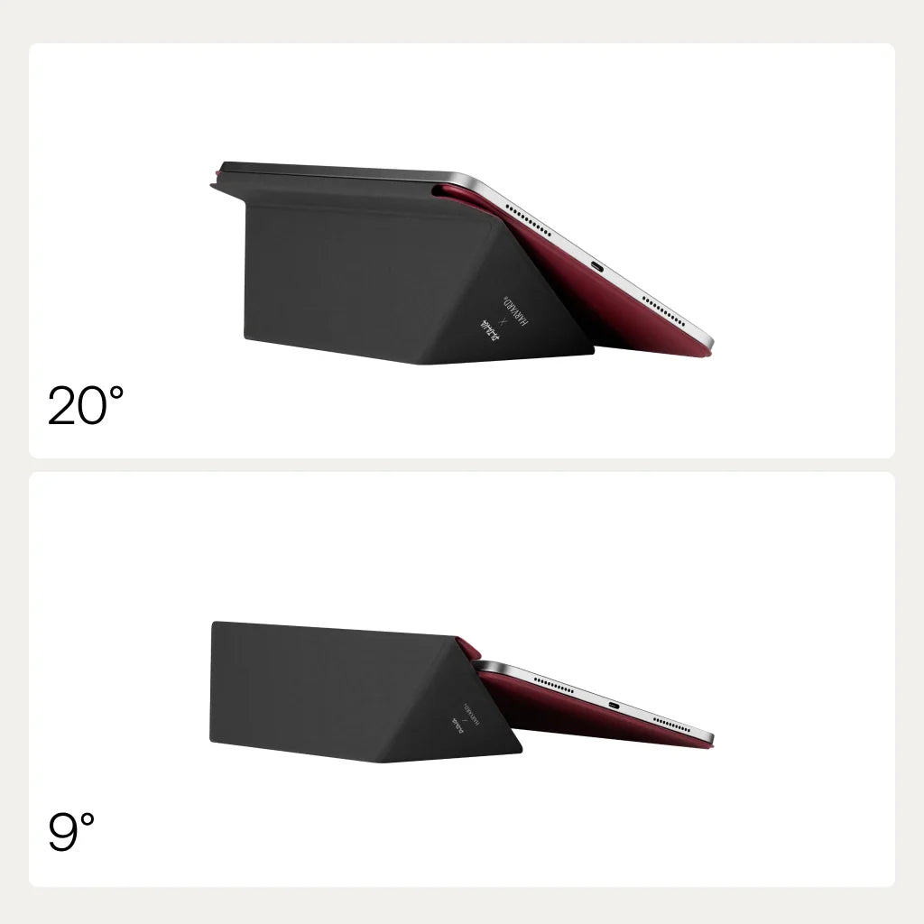 iPad Air 13 M4 / M3 / M2 Kılıf Folio 3 Kırmızı, Kalem Bölmeli Standlı