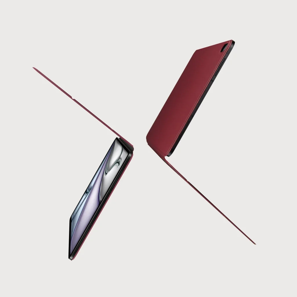 iPad Air 13 M4 / M3 / M2 Kılıf Folio 3 Kırmızı, Kalem Bölmeli Standlı