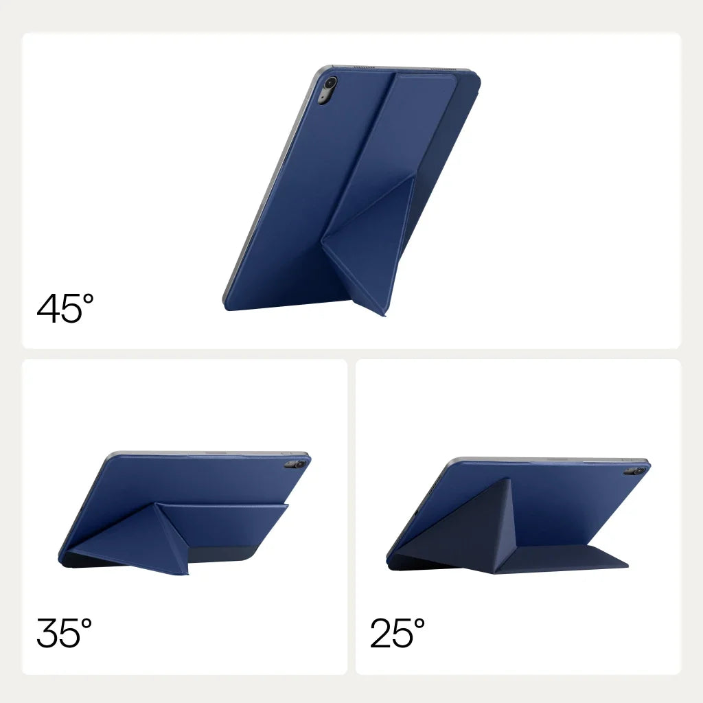 iPad Air 13 M4 / M3 / M2 Kılıf Folio 3 Gece Mavisi, Kalem Bölmeli Standlı