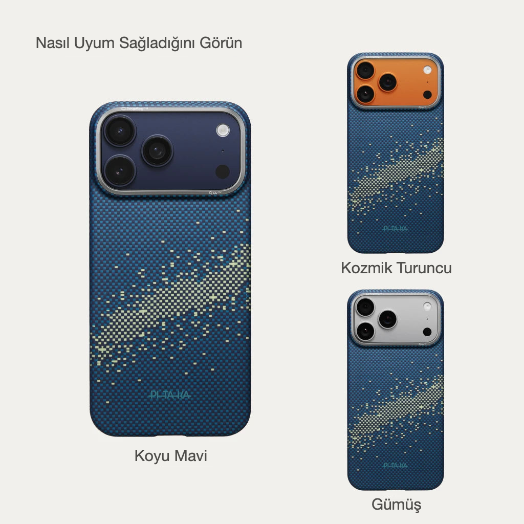 Pitaka iPhone 17 Pro Max Karbon Kılıf MagSafe Uyumlu Aramid Fiber - Edge Milky Way Galaxy