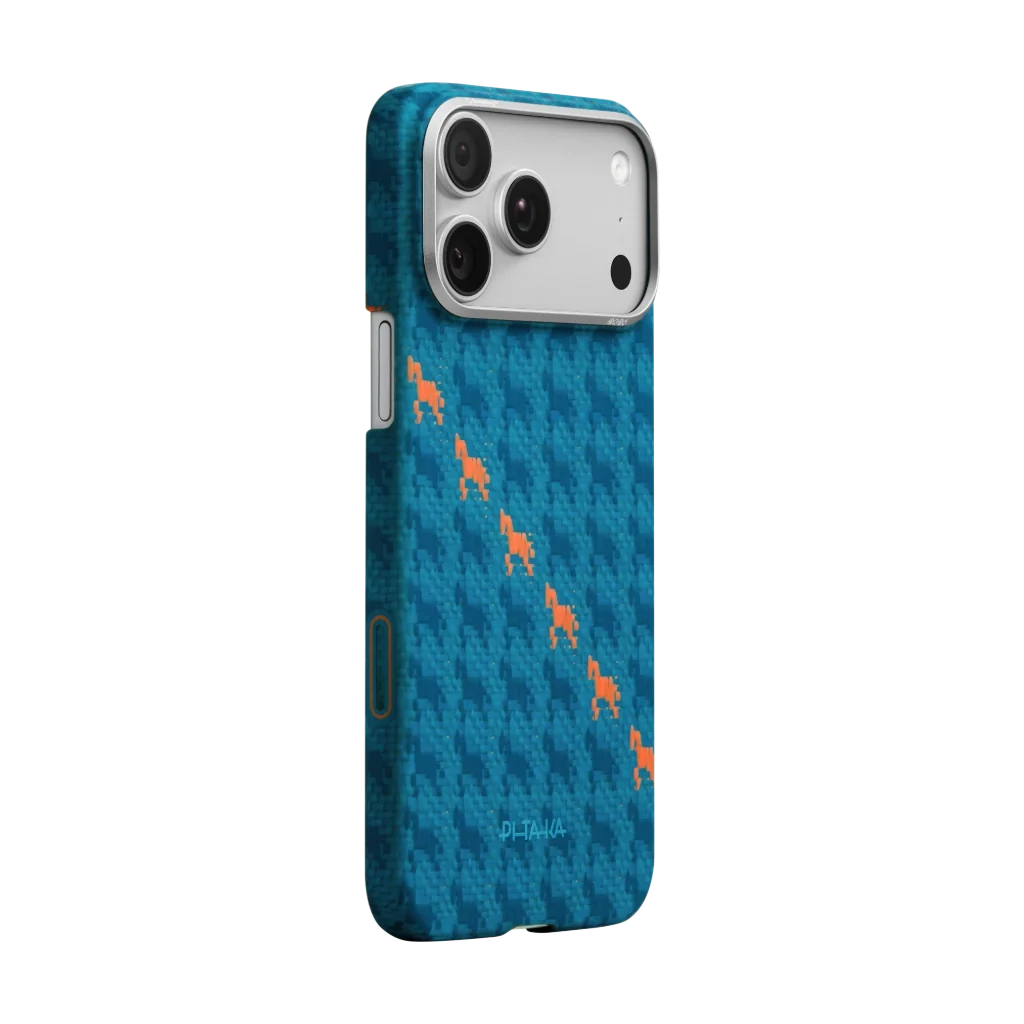 Pitaka iPhone 17 Pro Karbon Kılıf MagSafe Uyumlu Aramid Fiber - Edge Indigo