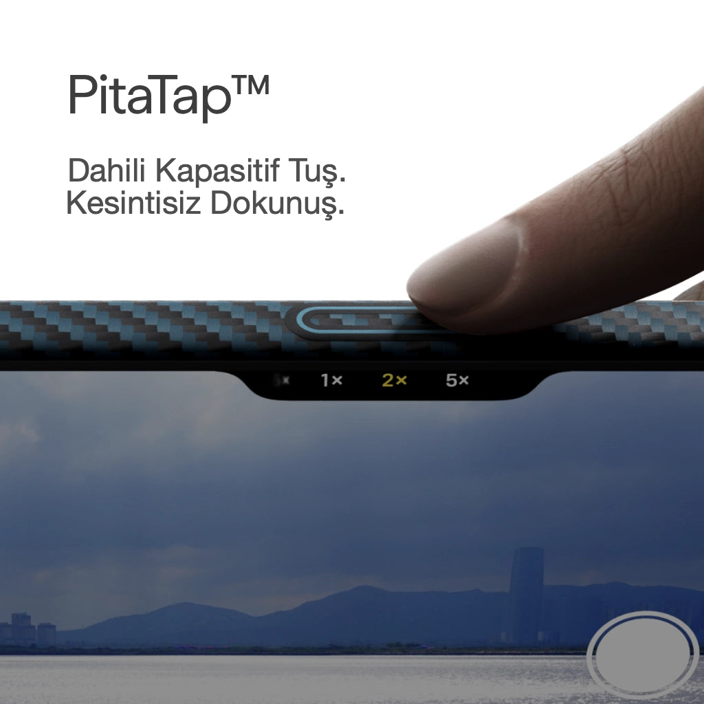 iPhone 17 Pro Max Karbon Kılıf MagSafe Uyumlu Aramid Fiber - Edge 1500D Black Blue