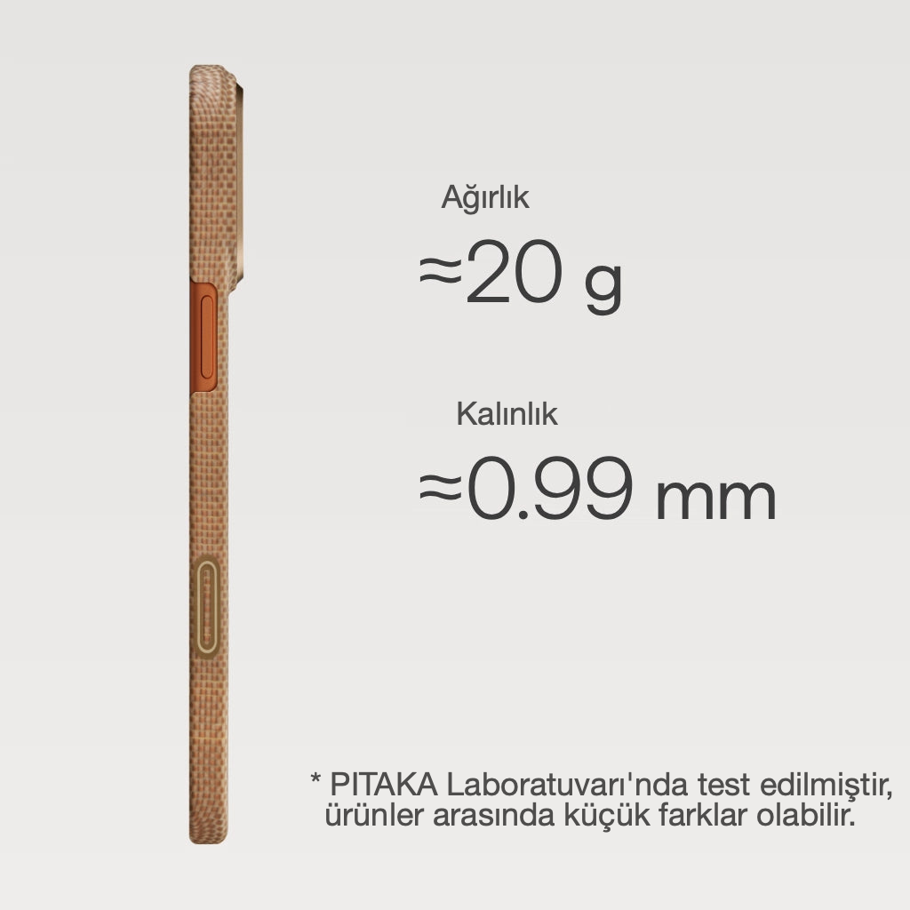 iPhone 17 Pro Karbon Kılıf MagSafe Uyumlu Aramid Fiber - Edge Golden Glint