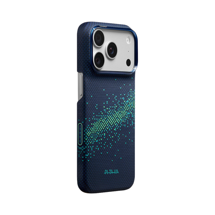 iPhone 18 Pro Karbon Kılıf MagSafe Uyumlu Aramid Fiber - Edge Nearfield Blue