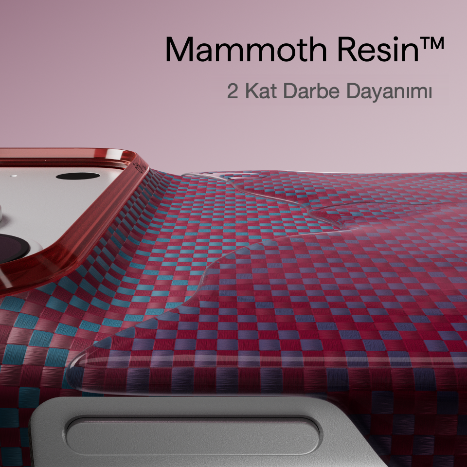 iPhone 18 Pro Max Karbon Kılıf MagSafe Uyumlu Aramid Fiber - Edge Blue's Red
