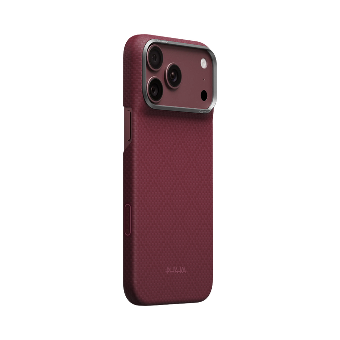 iPhone 18 Pro Max Karbon Kılıf MagSafe Uyumlu Aramid Fiber - Edge Burgundy