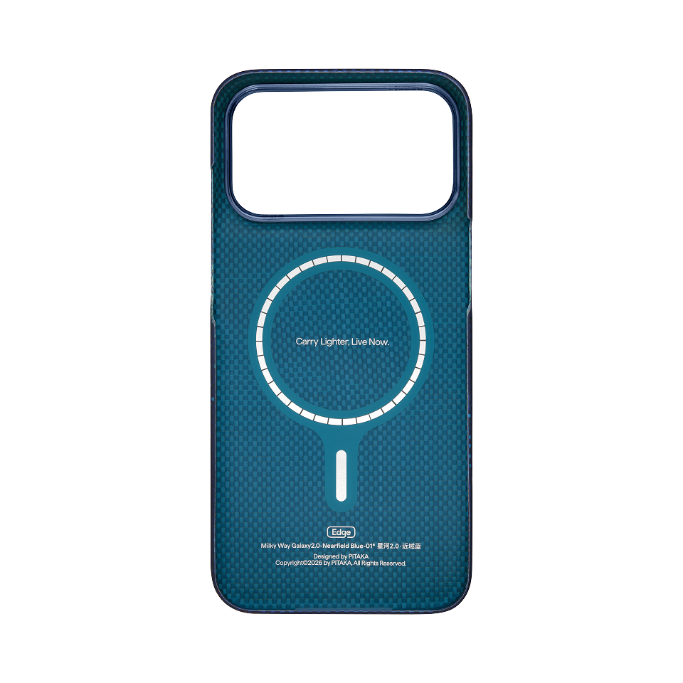 iPhone 18 Pro Max Karbon Kılıf Edge Nearfield Blue - kılıfın iç yüzeyi ve MagSafe halkası