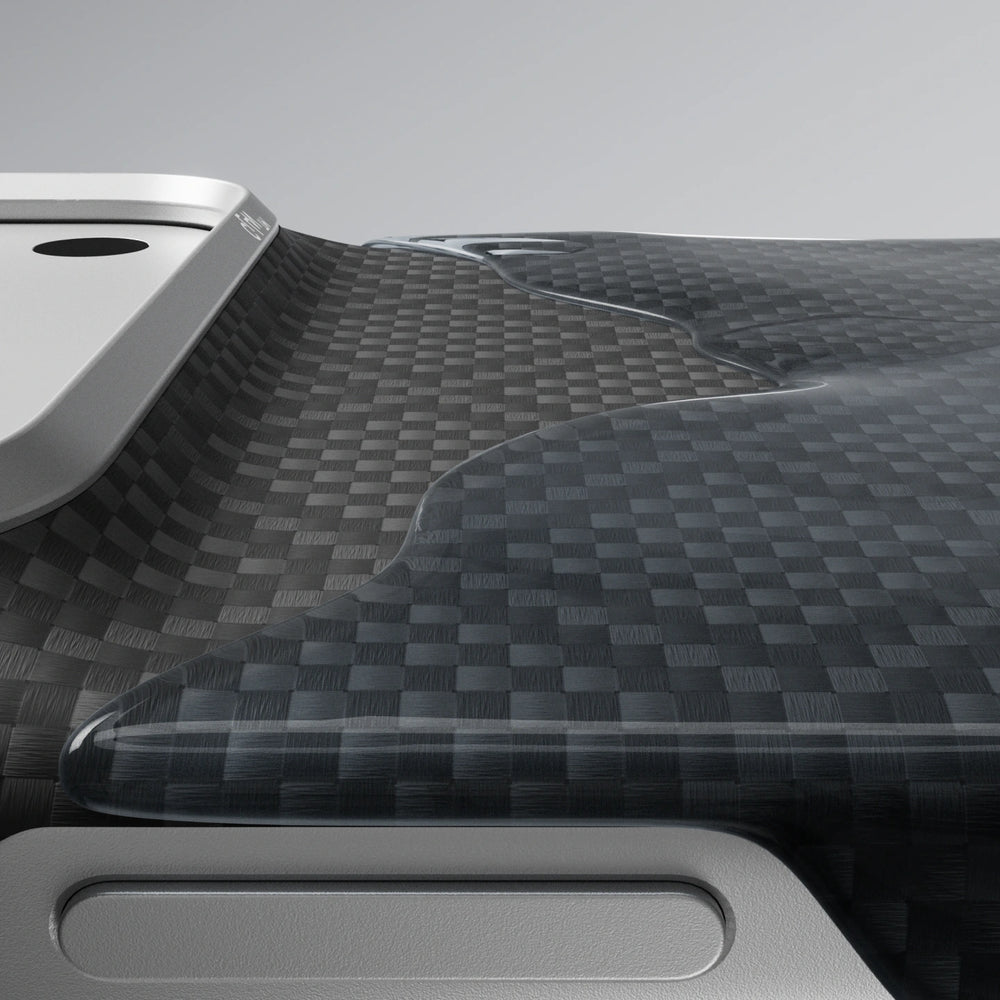iPhone 18 Pro Max Karbon Kılıf MagSafe Uyumlu Aramid Fiber - Edge 600D Black Gray