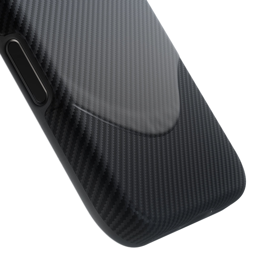 iPhone 17 Pro Max Karbon Kılıf MagSafe Uyumlu Aramid Fiber - Summa 600D Black Gray