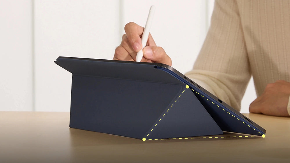 iPad Air 11 M4 / M3 / M2 Kılıf Folio 3 Siyah, Kalem Bölmeli Standlı