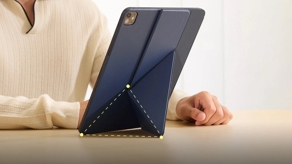 iPad Air 11 M4 / M3 / M2 Kılıf Folio 3 Siyah, Kalem Bölmeli Standlı