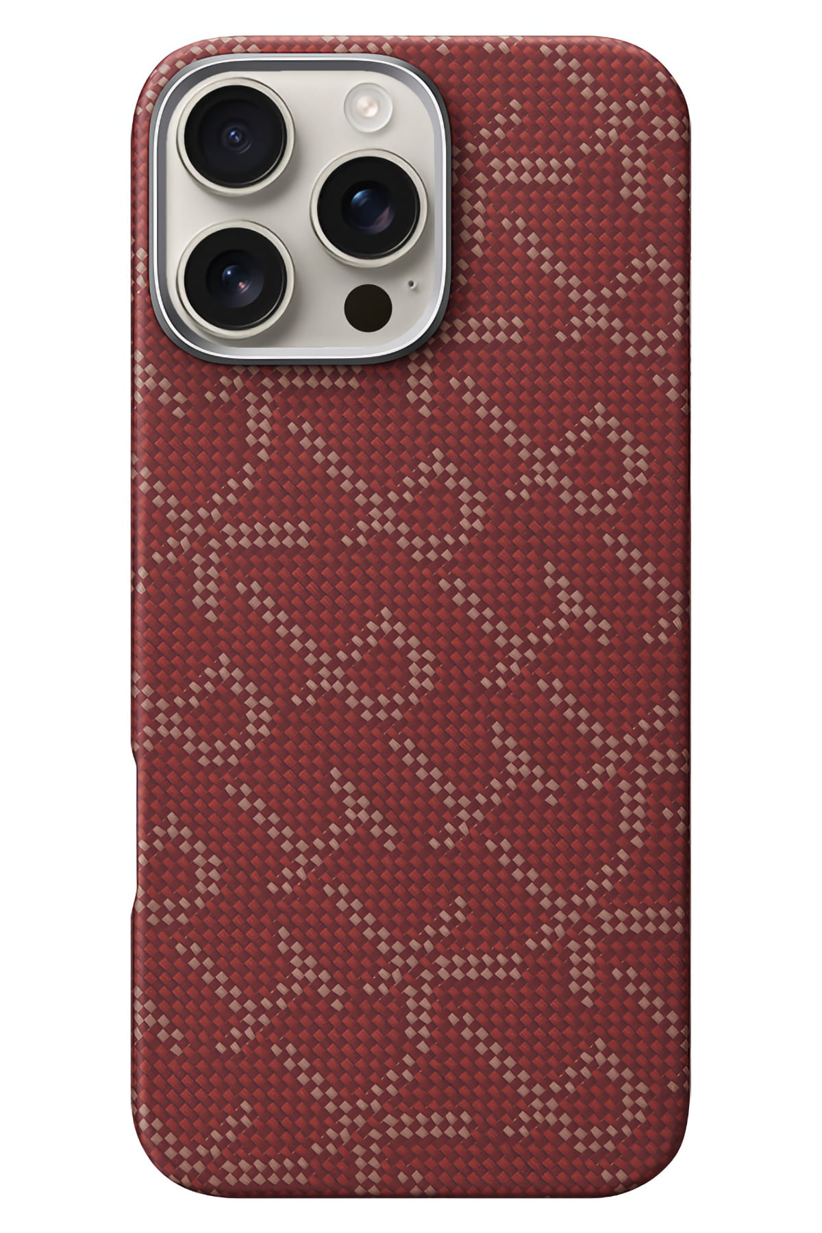 Pitaka Monogram iPhone 16 Pro MagSafe Uyumlu Aramid Fiber Kılıf Kırmızı