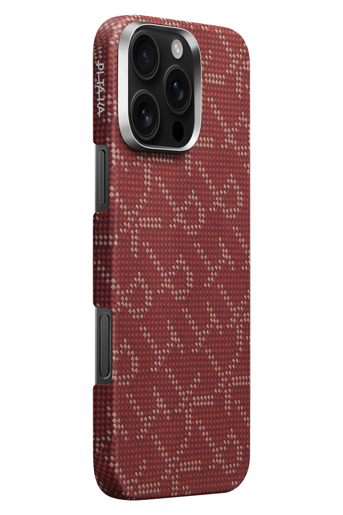 Pitaka Monogram iPhone 16 Pro Max MagSafe Uyumlu Aramid Fiber Kılıf Kırmızı